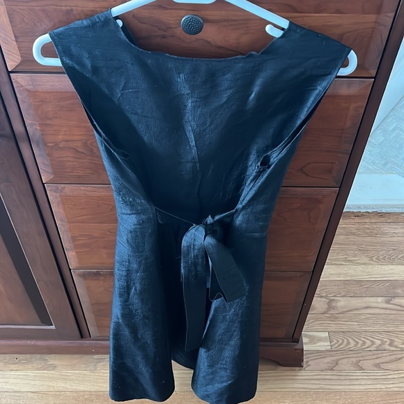 Gorgeous v neck silk black dress, ties in back, size S, Portland based designer - Picture 2 of 5